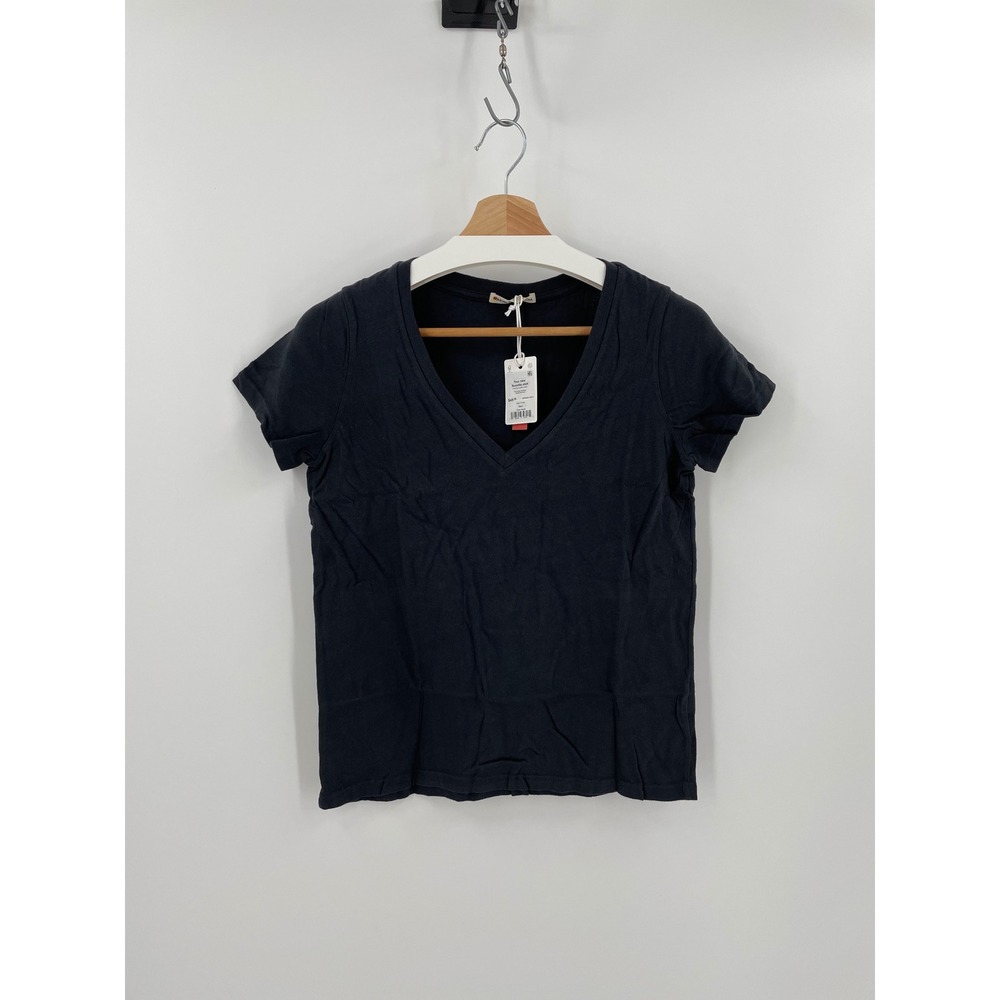 Marine Layer Made in USA Easy V-Neck Short Sleeve Tee Black NWT Size XS